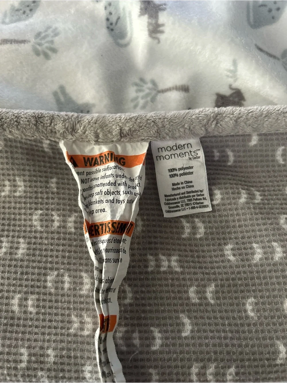 Modern Moments by Gerber Gray White Baby Blanket Leopard Cheetah Cat Thermal